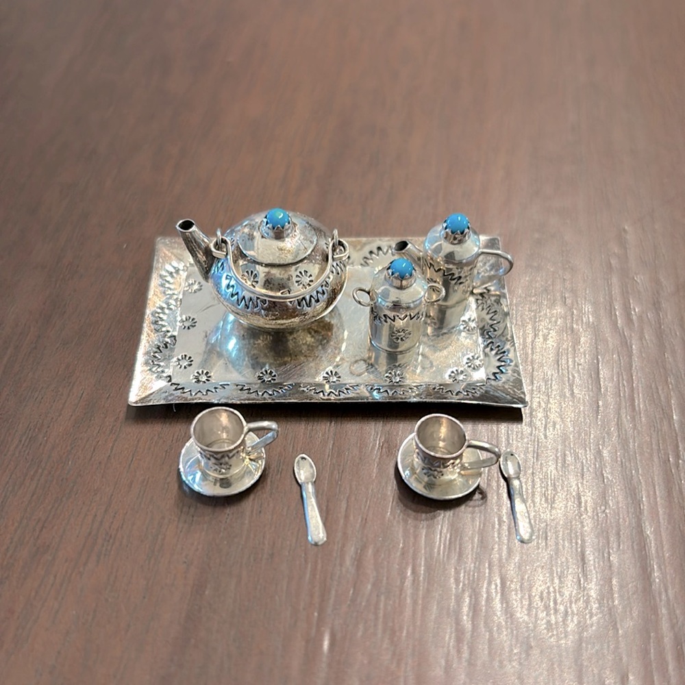 DOLL HOUSE SIZE MINIATURE TEA SET BY WESLEY WHITMAN